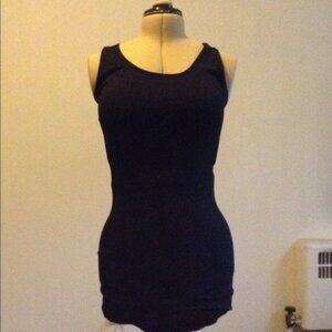 SOFRA black ribbed racerback tank stretch bodycon dress XS-L